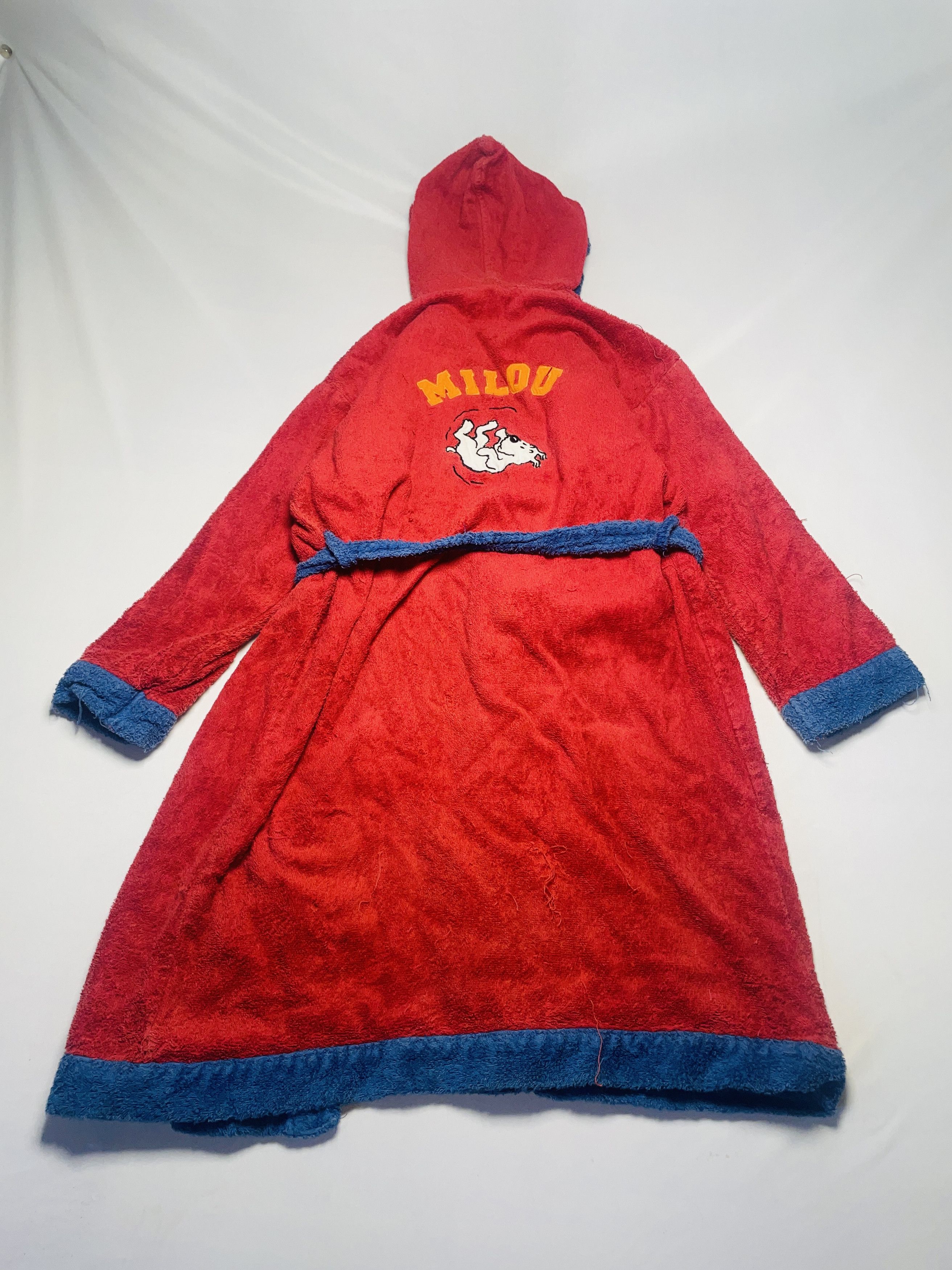 Other 🧥 Kinder Bademantel – Tim & Struppi – rot/blau –Größe 11/12 Size XL / US 12-14 / IT 48-50 - 6 Thumbnail