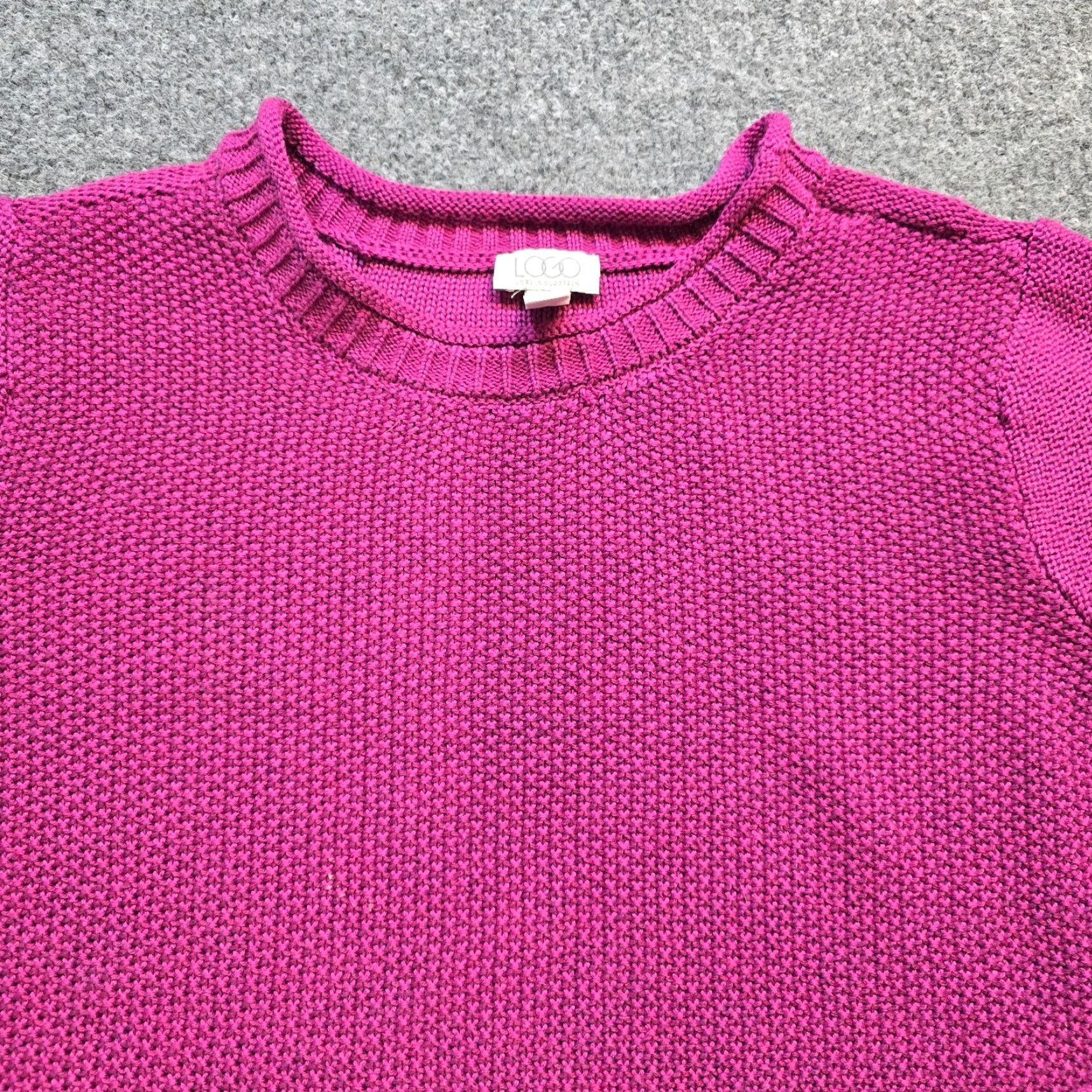 Vintage Logo Lori Goldstein Sweater Womens M Pink Knit Long Sleeve Crew Neck Pullover Basic Casual Workwear Fall Winter Size M / US 6-8 / IT 42-44 - 2 Thumbnail