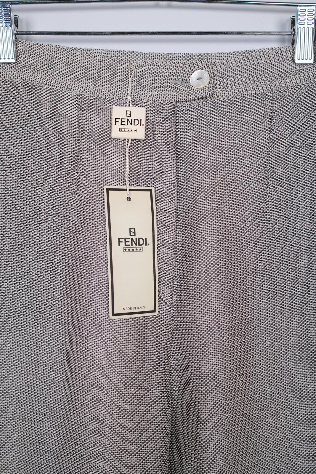 Fendi 90's Fendi Textured Wide-Leg Pant Size ONE SIZE - 4 Thumbnail