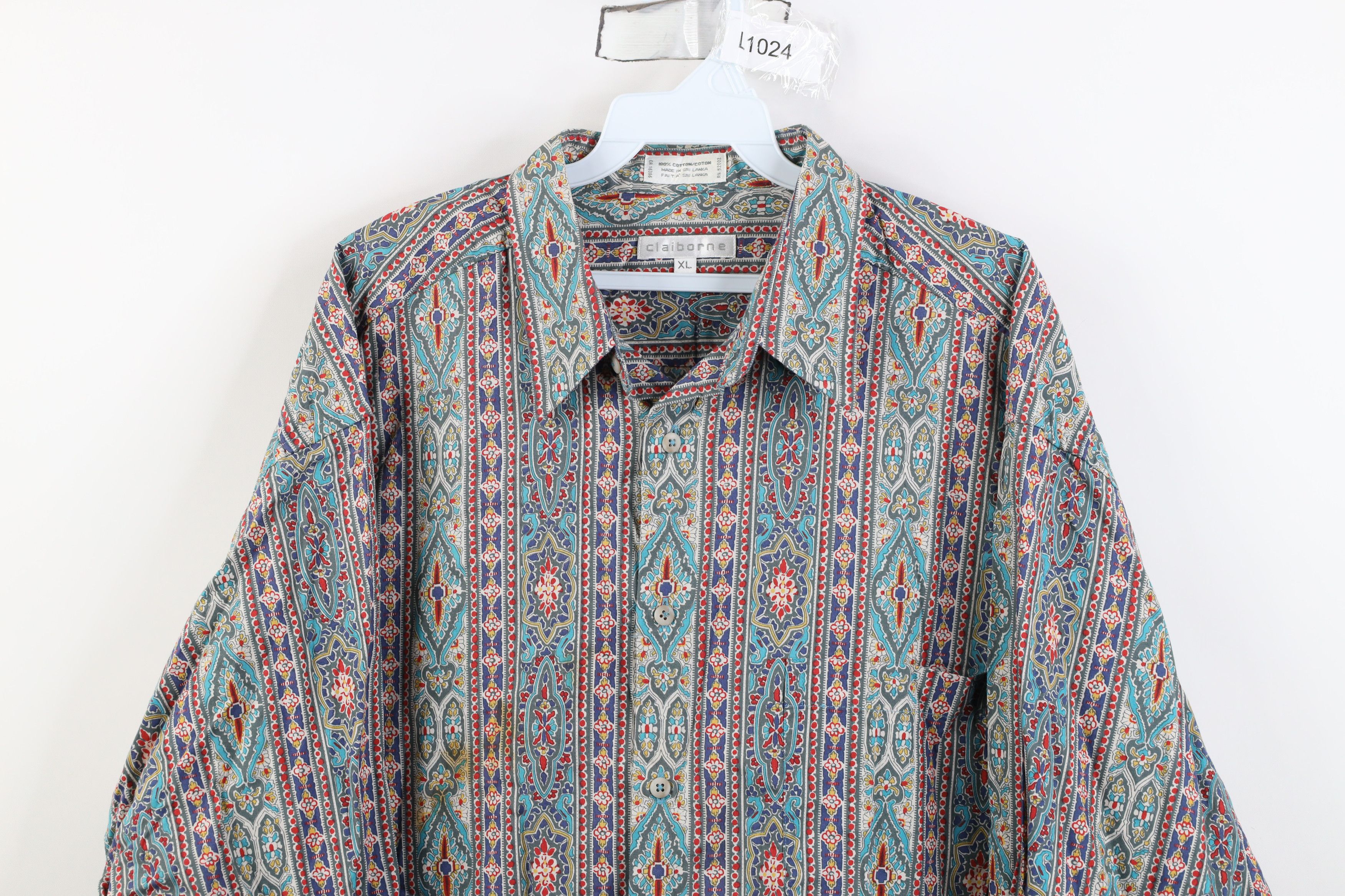 Vintage Vintage 90s Streetwear Tapestry Flower Collared Button Shirt Size US XL / EU 56 / 4 - 2 Thumbnail