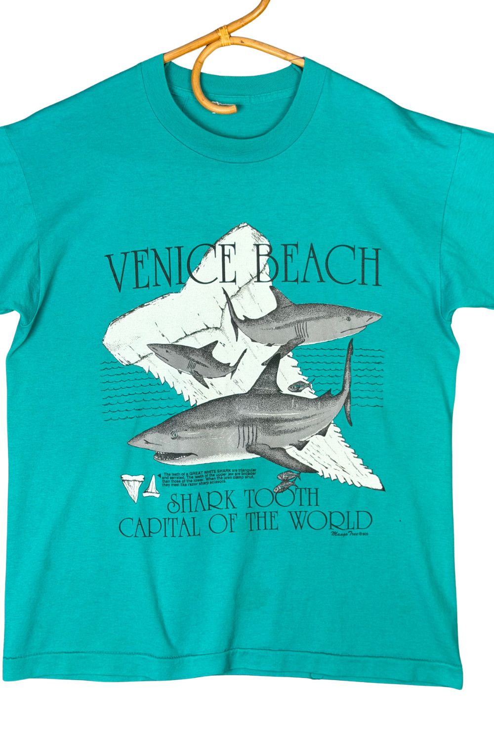 Hanes Vintage 90s Venice Beach Shark Tooth Graphic Tee USA Single Size US L / EU 52-54 / 3 - 4 Thumbnail