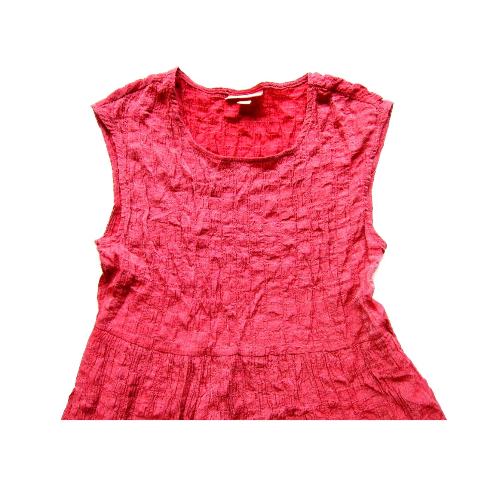 Vintage Knox Rose Dress XS Cap Sleeve Tunic Cottage Smock Rayon Crinkle Waffle Pocket Size XS / US 0-2 / IT 36-38 - 4 Thumbnail