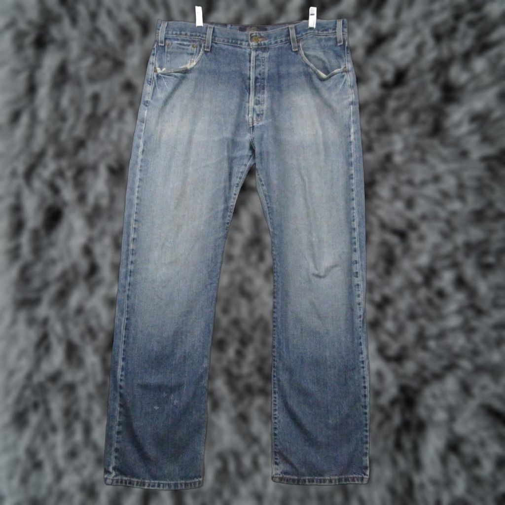 Levi's VINTAGE Levi's SIGNATURE Men 36x32 Denim Jeans Blue Straight 5-Pocket USA Western Cowboy Modern Classic Distressed No Size US 36 / EU 52 - 1 Thumbnail