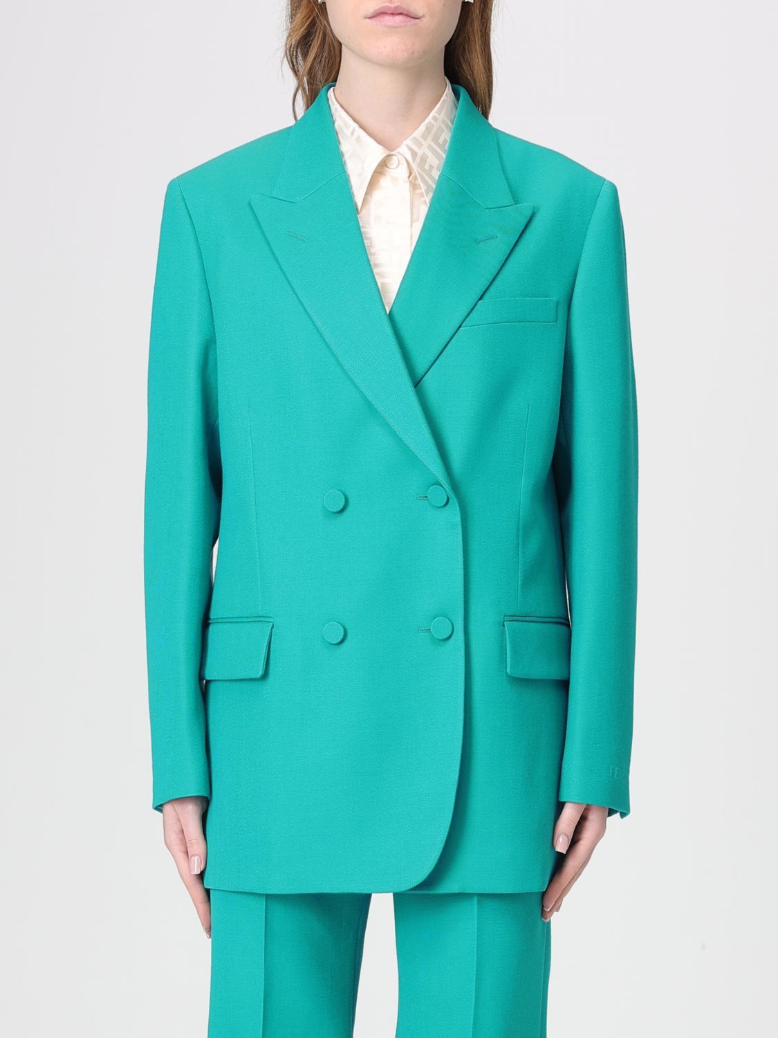 Fendi Fendi Jacket Woman Gnawed Blue Size XS / US 0-2 / IT 36-38 - 1 Thumbnail