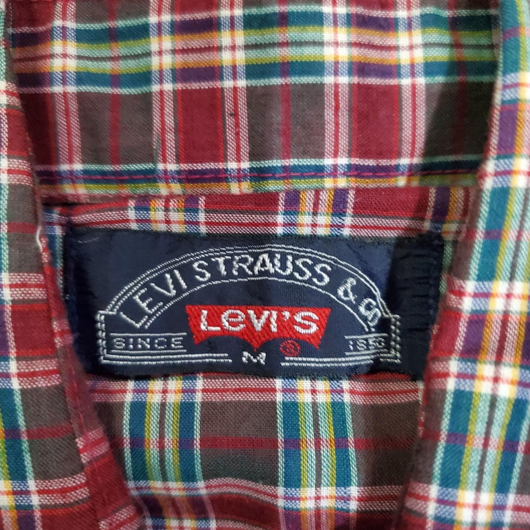 Levi's VINTAGE Levi's Shirt Mens Medium Red Green Plaid Western Pearl Snap Long Sleeve Cowboy Size US M / EU 48-50 / 2 - 6 Thumbnail