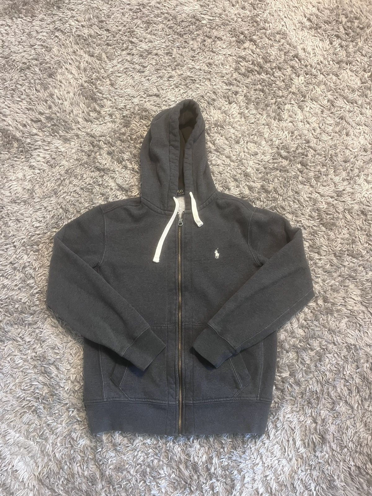 Polo Ralph Lauren full zip hoodie grey size M mens