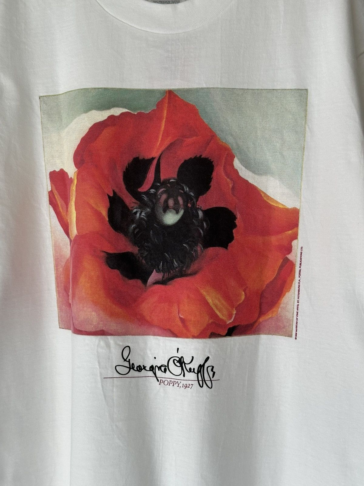 Hanes Vintage Georgia O’keeffe Shirt “Red Poppy” Size US L / EU 52-54 / 3 - 4 Thumbnail