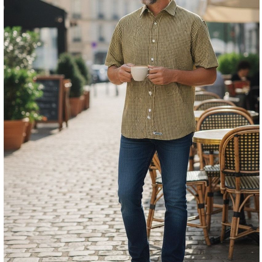 Ted Baker × Vintage TED BAKER London Men Shirt Check Size 4 L/XL Short sleeve Size US L / EU 52-54 / 3 - 1 Thumbnail