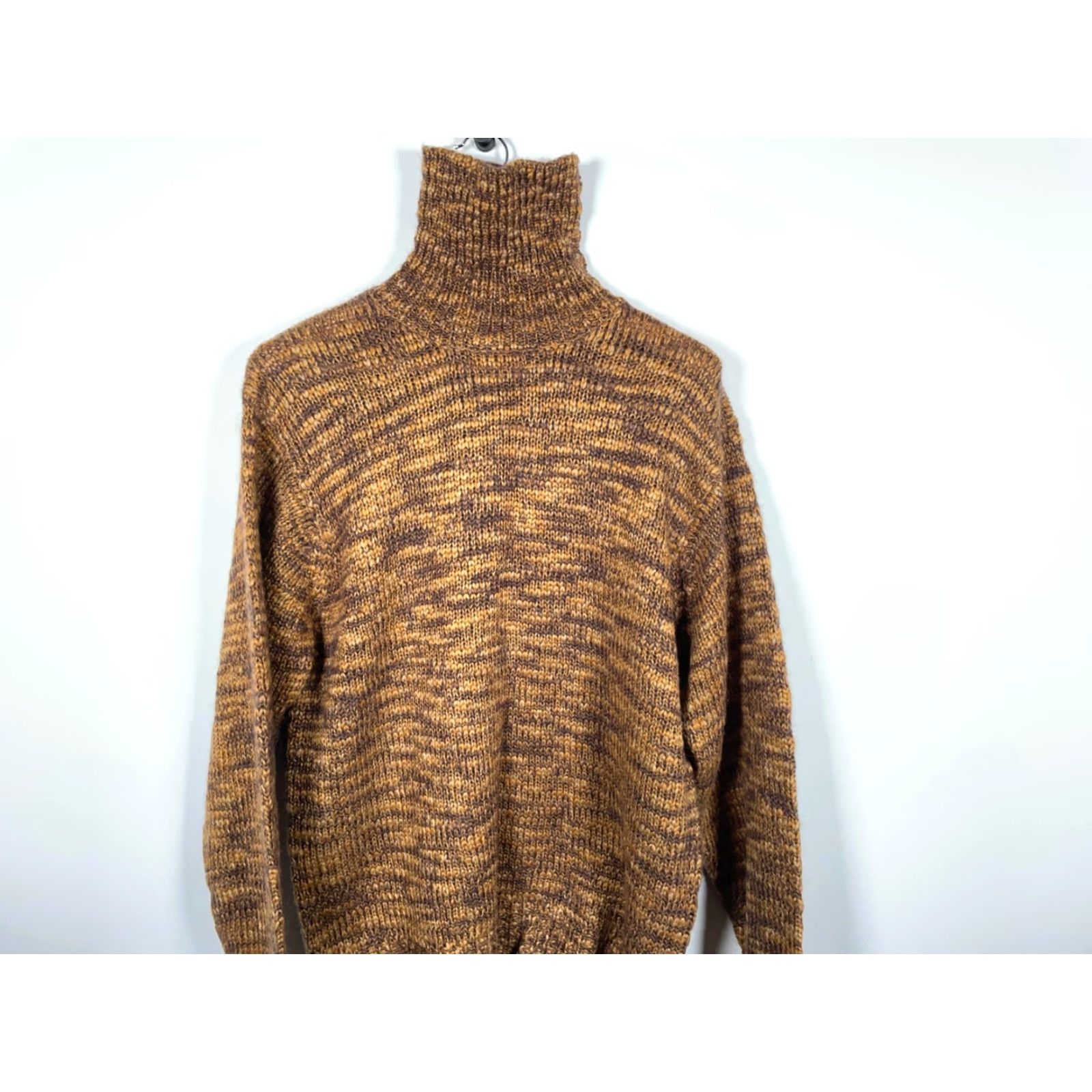 Vintage VINTAGE Guy Risoldi Sweater Men's Large Brown Mohair Blend Turtleneck Chunky Knit Preppy 90s Mens Size US L / EU 52-54 / 3 - 4 Thumbnail