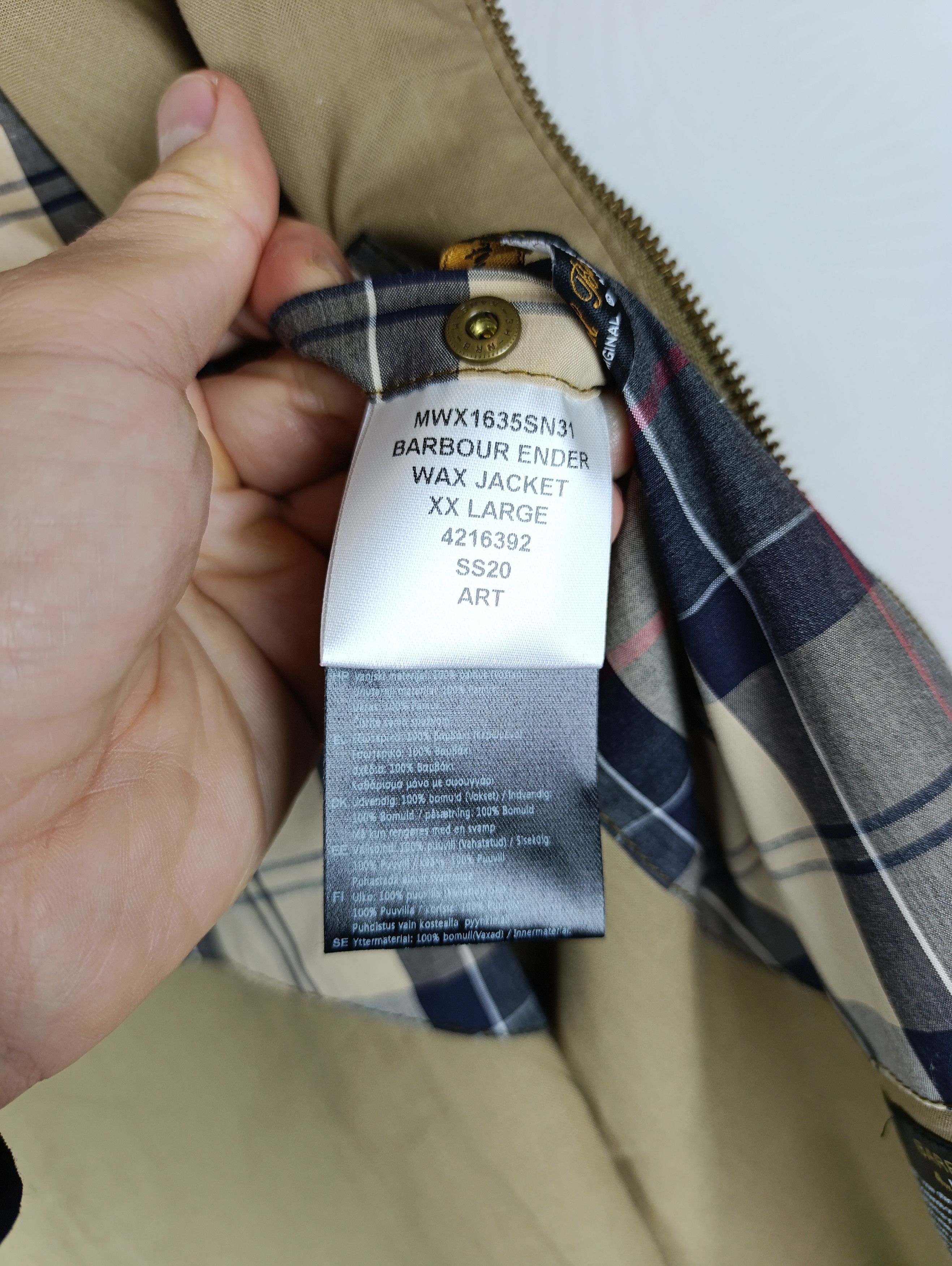 Barbour BARBOUR ENDER SAND WAX MENS JACKET XXL Size US XXL / EU 58 / 5 - 24 Thumbnail