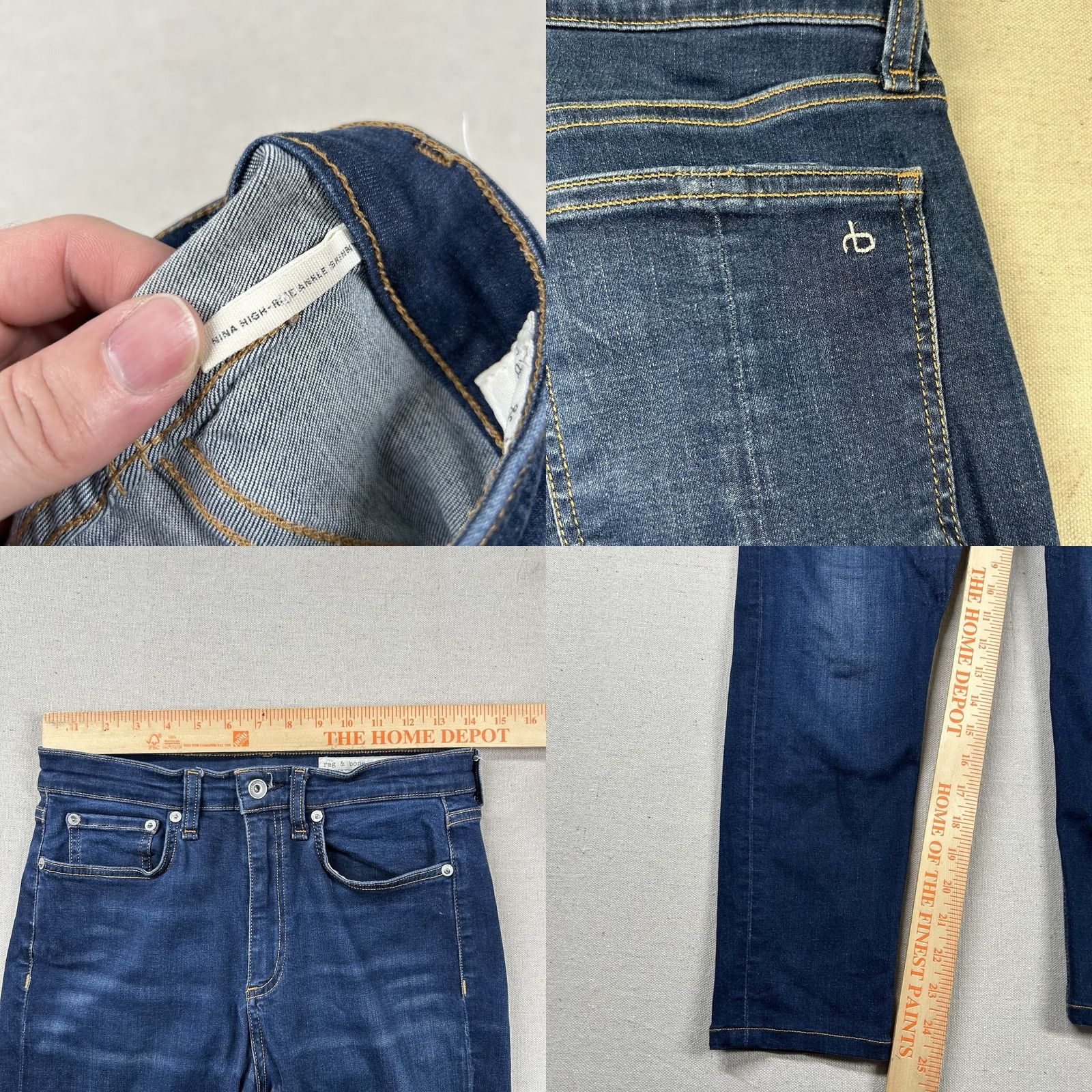 Rag & Bone VINTAGE Rag & Bone Jeans Womens 27 Nina High Rise Ankle Skinny Crop Capri Designer Size 27" / US 4 / IT 40 - 8 Thumbnail