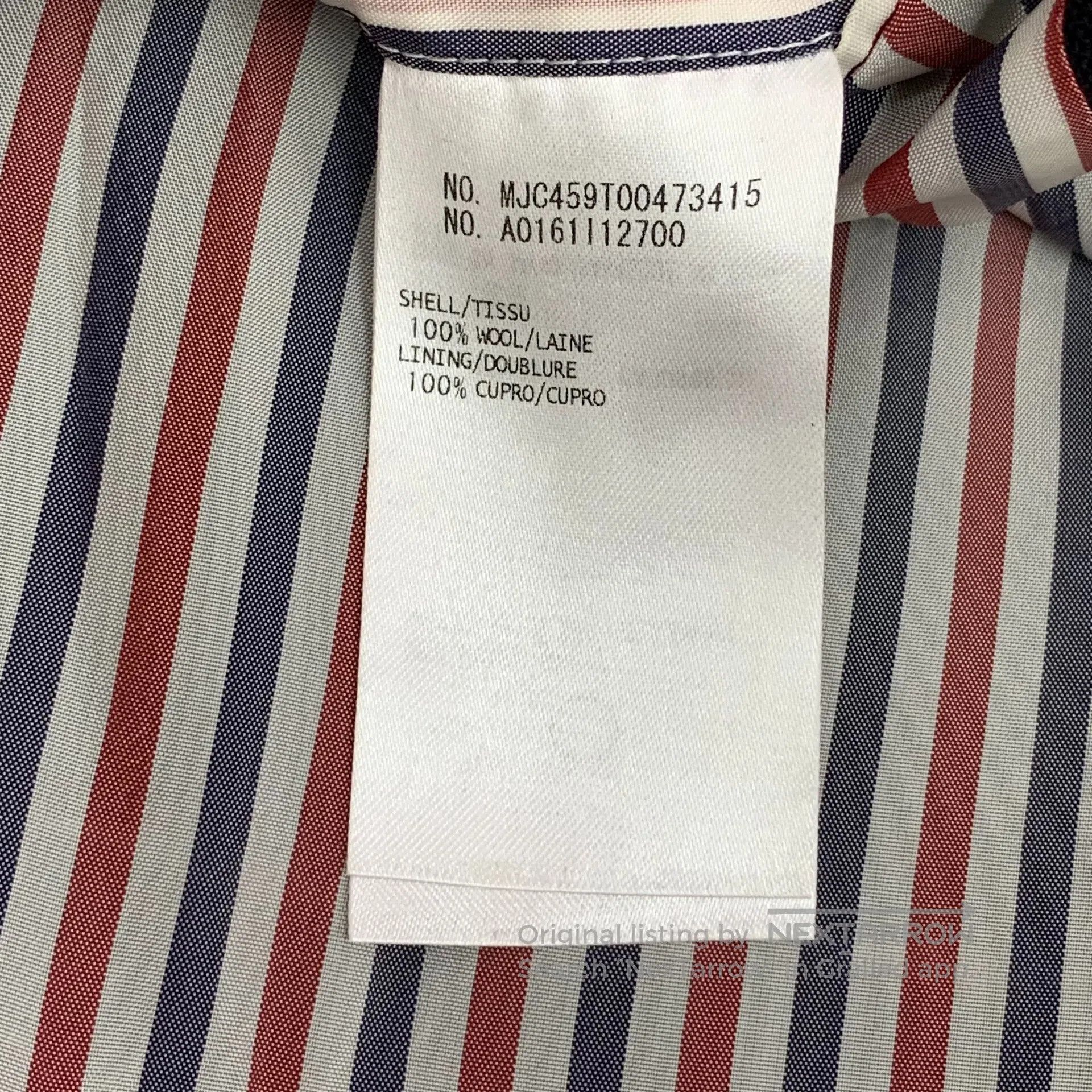 Thom Browne Thom Browne Dark blue classic four-stripe wool collar sing Size US M / EU 48-50 / 2 - 7 Thumbnail