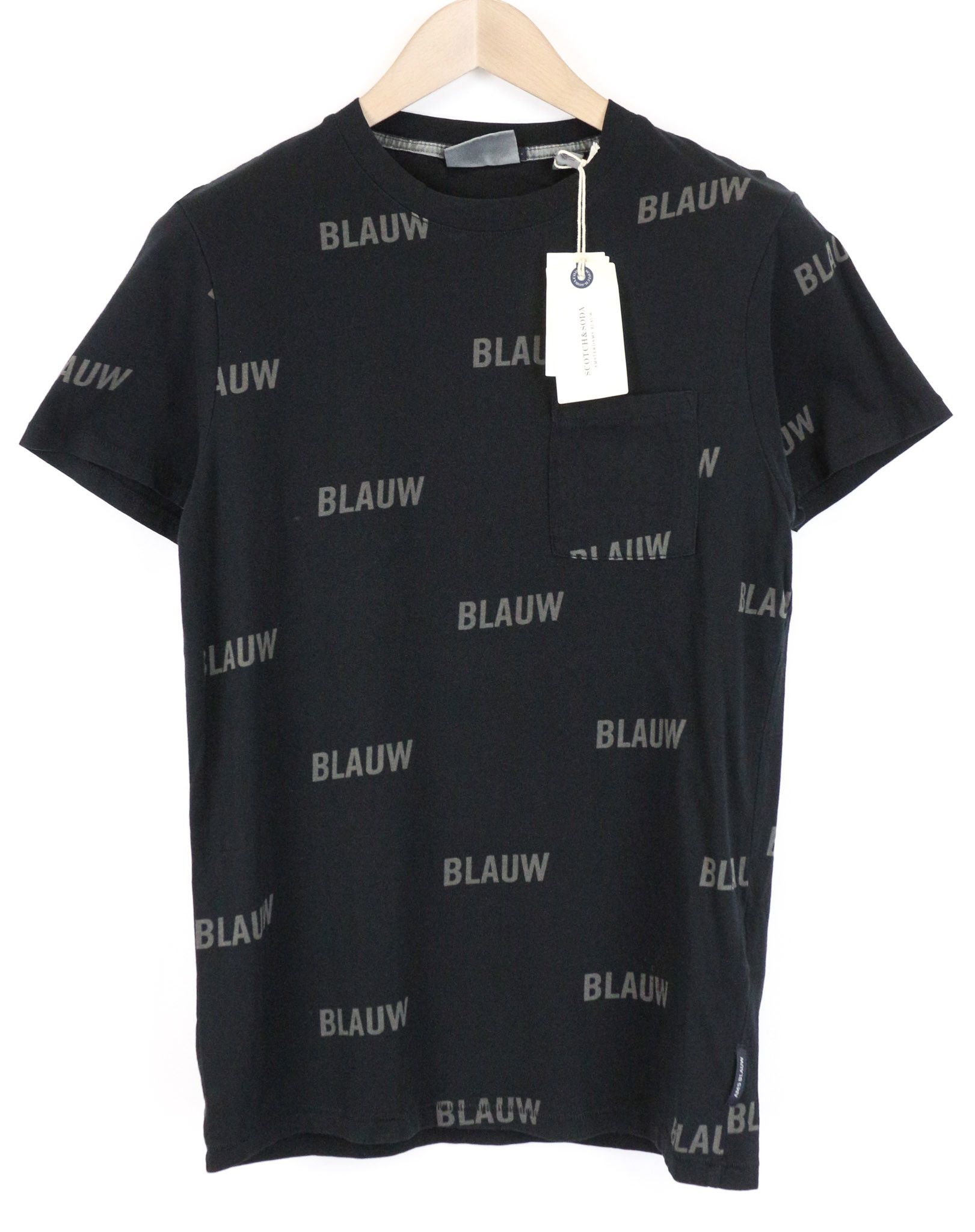 Scotch & Soda S Black Cotton Jersey Graphic Logo T-Shirt 75605 Size US S / EU 44-46 / 1 - 1 Thumbnail