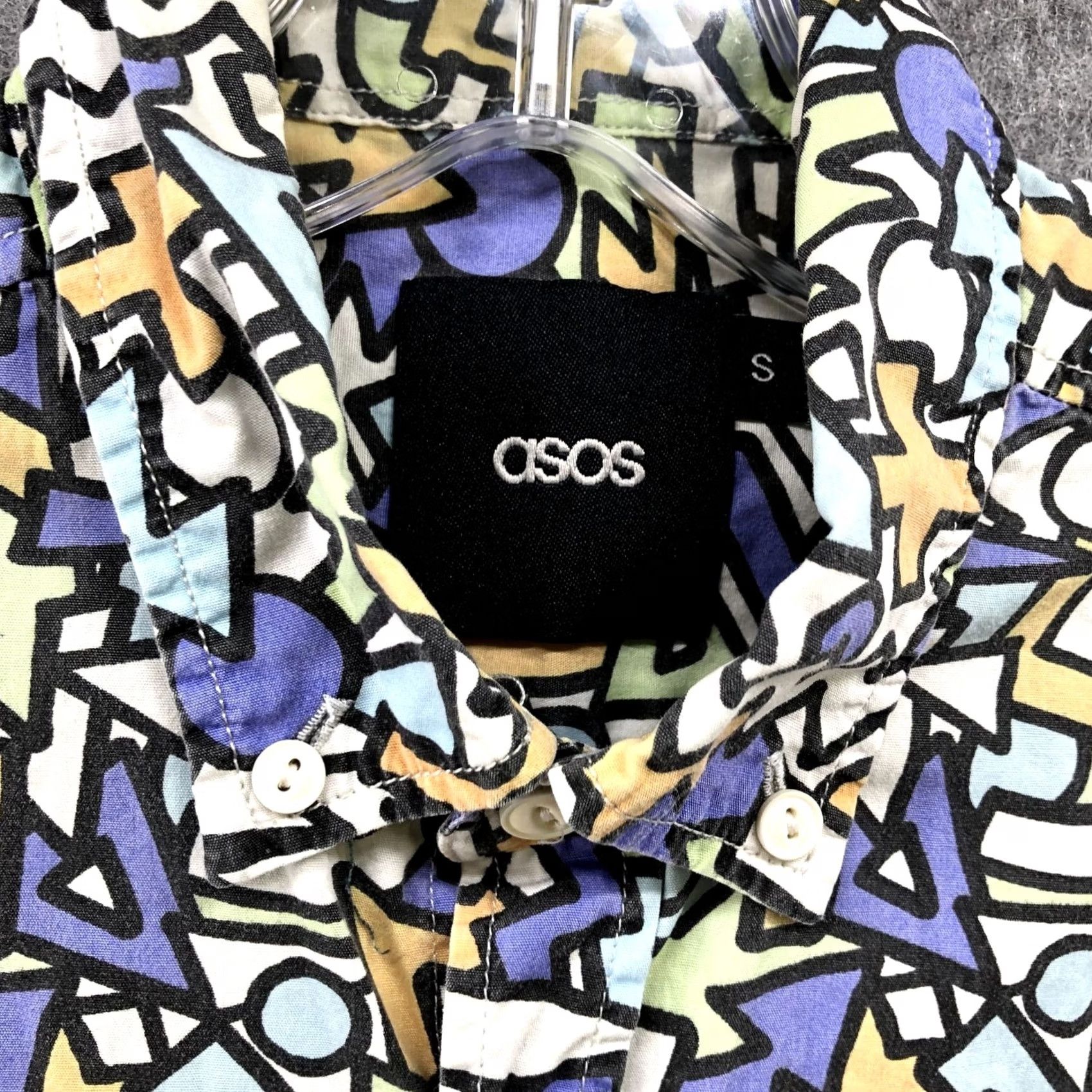 Asos ASOS Button Down Shirt Mens S Short Sleeve Retro Wacky Mixed Print Button-Up Col l ar Shirt Casual Vintage No Size US S / EU 44-46 / 1 - 4 Thumbnail