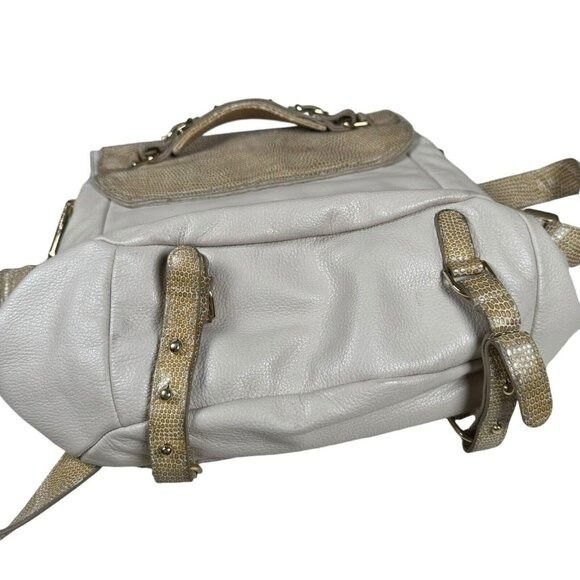Genuine Leather CC Skye Onie Messenger Crossbody Bag Snake Embossed in Beige Size ONE SIZE - 15 Thumbnail