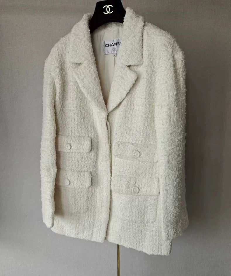 Chanel White Tweed Jacket