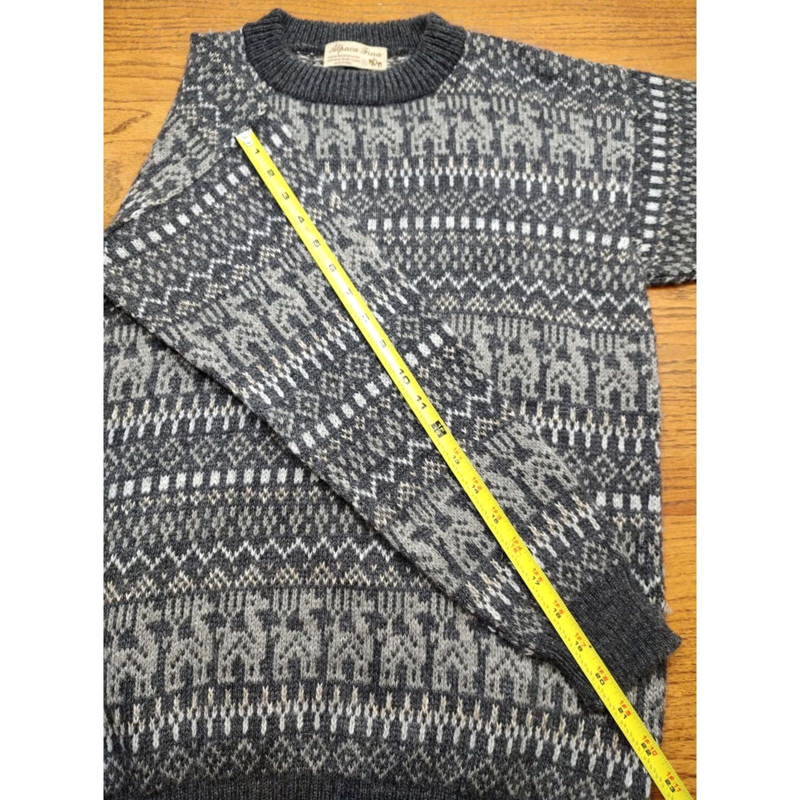 Vintage VINTAGE Alpaca Wool Sweater Men Pullover Crew Neck Long Sleeve M Blue 80s 90s Knit Regular Size US M / EU 48-50 / 2 - 7 Thumbnail