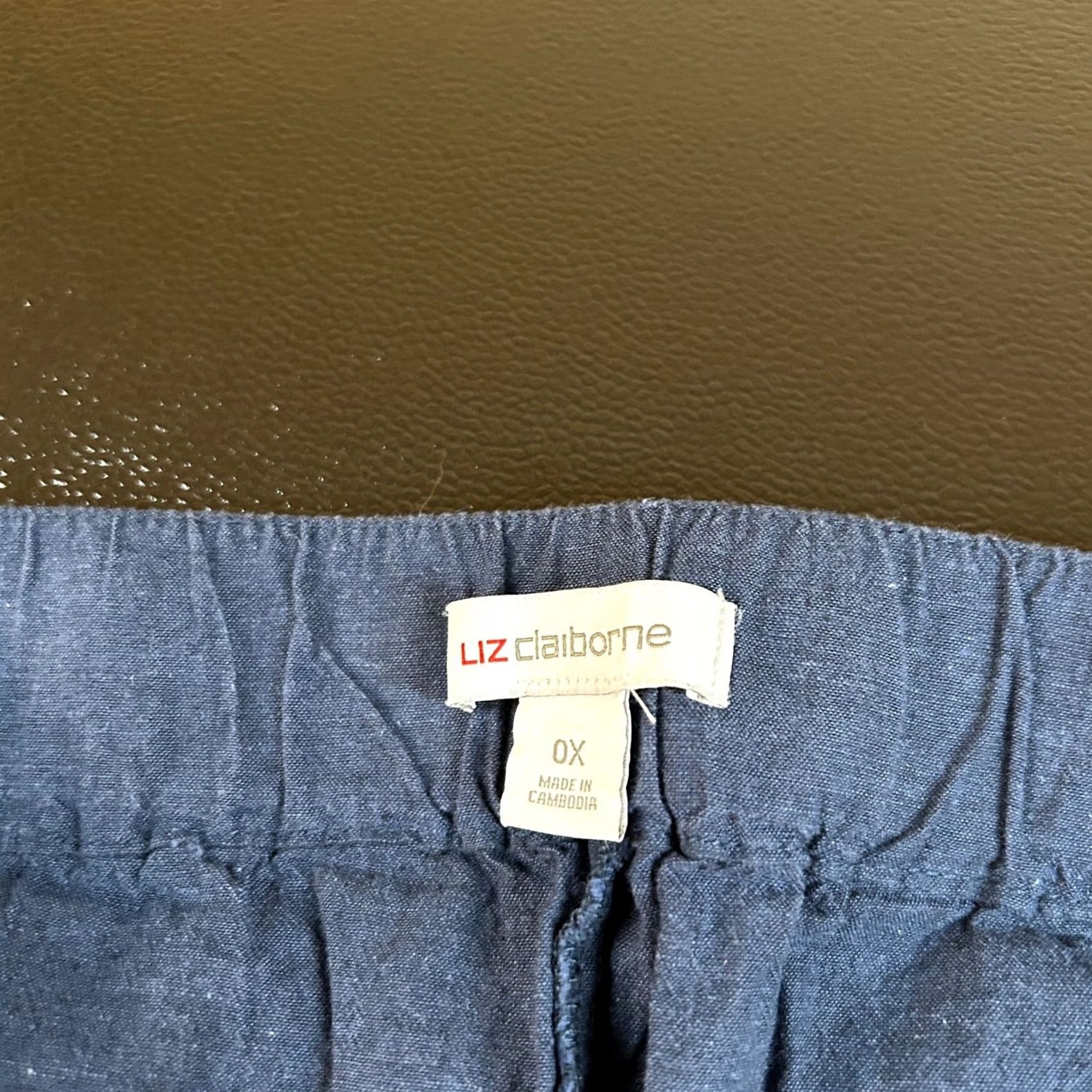 Liz Claiborne Liz Claiborne Pants Wide-Leg Crop Lounge Drawstring Blue Womens 0X 44x26" NWT Size 40" / US 18 - 2 Thumbnail