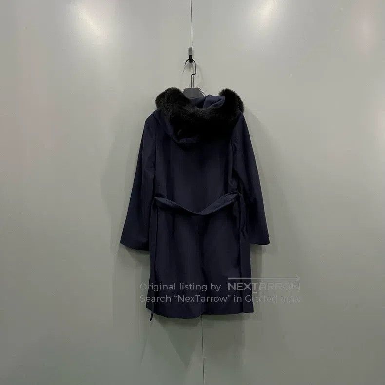 Max Mara Max Mara Navy Blue Collar Coat Size L / US 10 / IT 46 - 2 Thumbnail