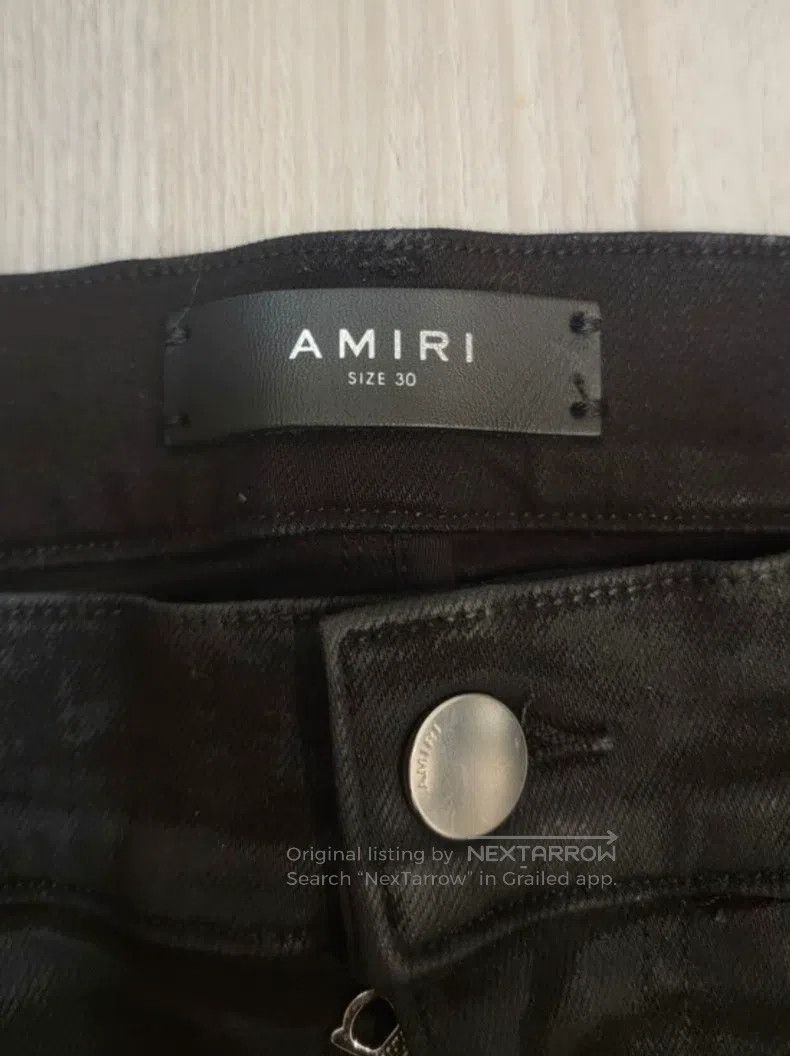 Amiri Amiri Waxed Black Samurai Patchwork Leather Size US 30 / EU 46 - 3 Thumbnail