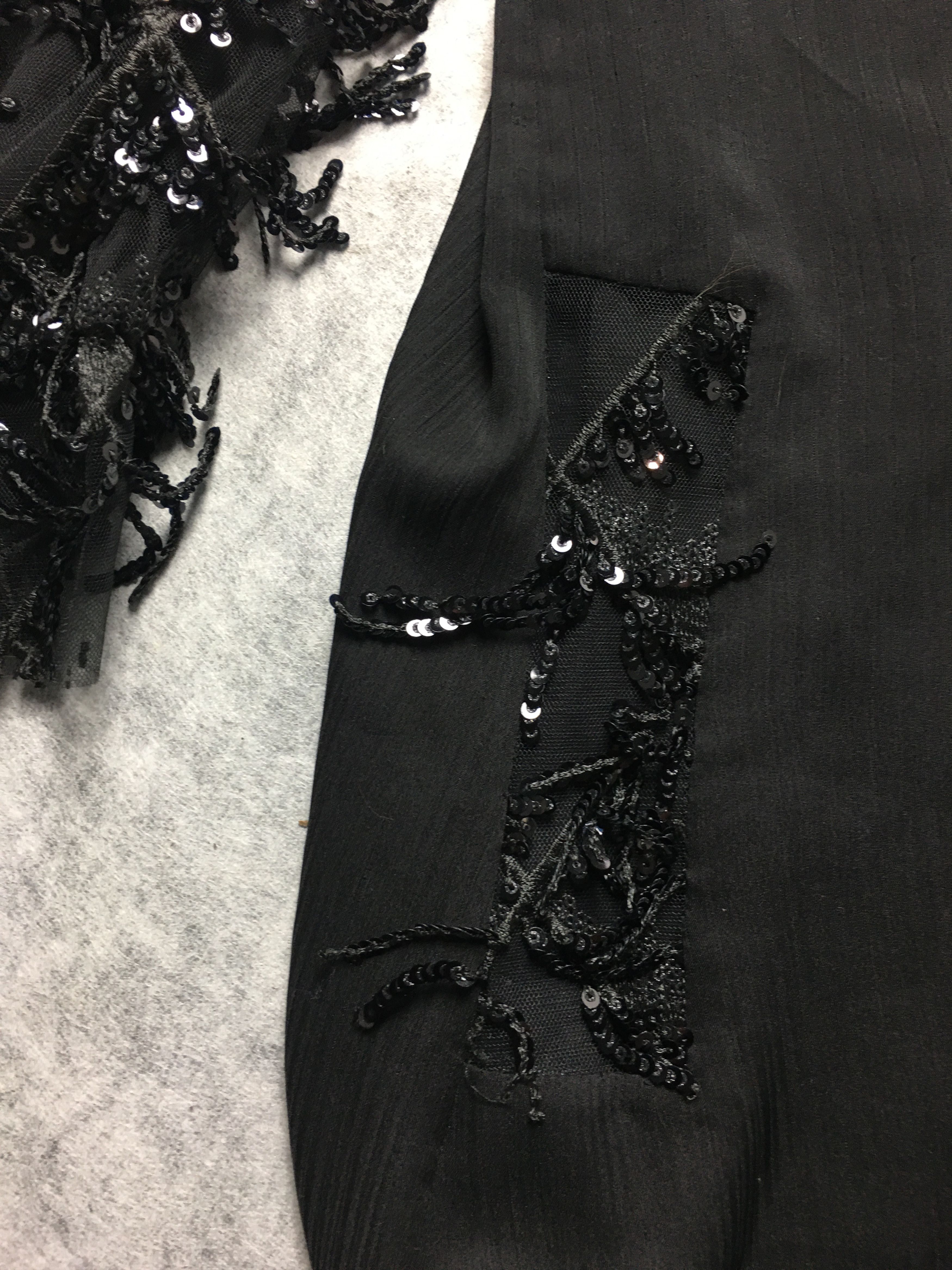 Pierre Cardin Pierre Cardin Black Abaya Dress Sequin Beaded Tassel Sleeves Size M / US 6-8 / IT 42-44 - 9 Thumbnail