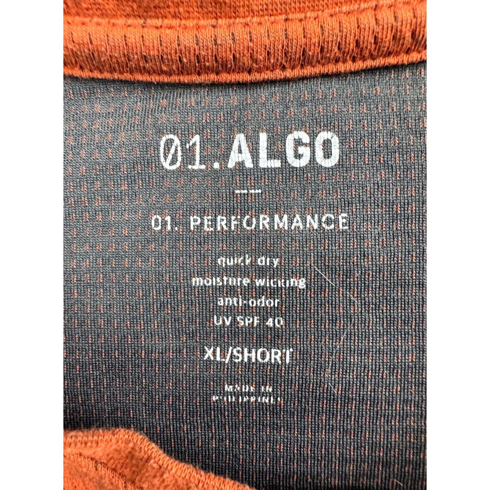 Vintage 01. ALGO Shirt Men's XL Orange Long Sleeve Henley Waffle Knit UPF 40 Size US XL / EU 56 / 4 - 2 Thumbnail