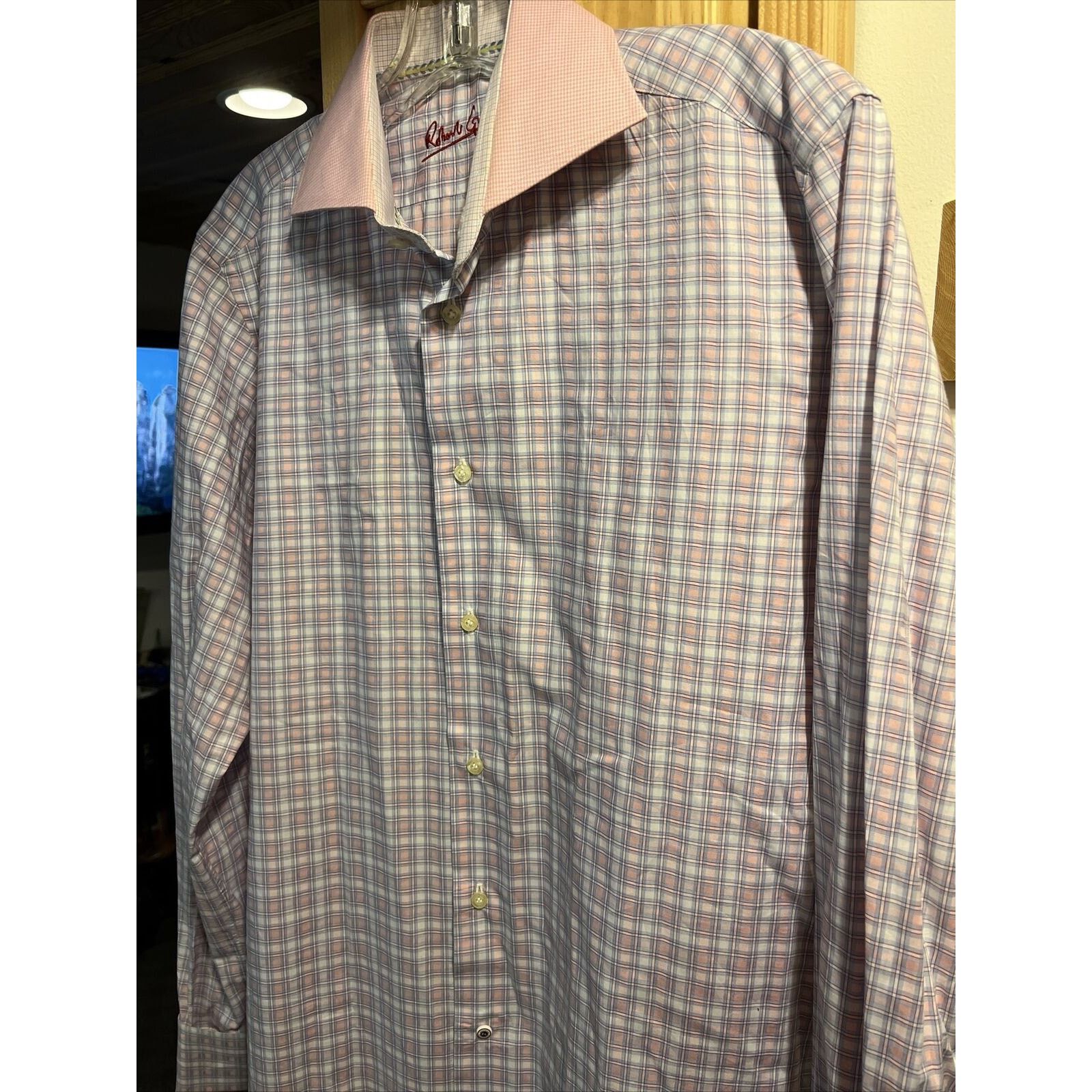 Robert Graham Robert Graham Men’s M 15.5 39 Pink Check Button Cotton Shirt Size US M / EU 48-50 / 2 - 7 Thumbnail