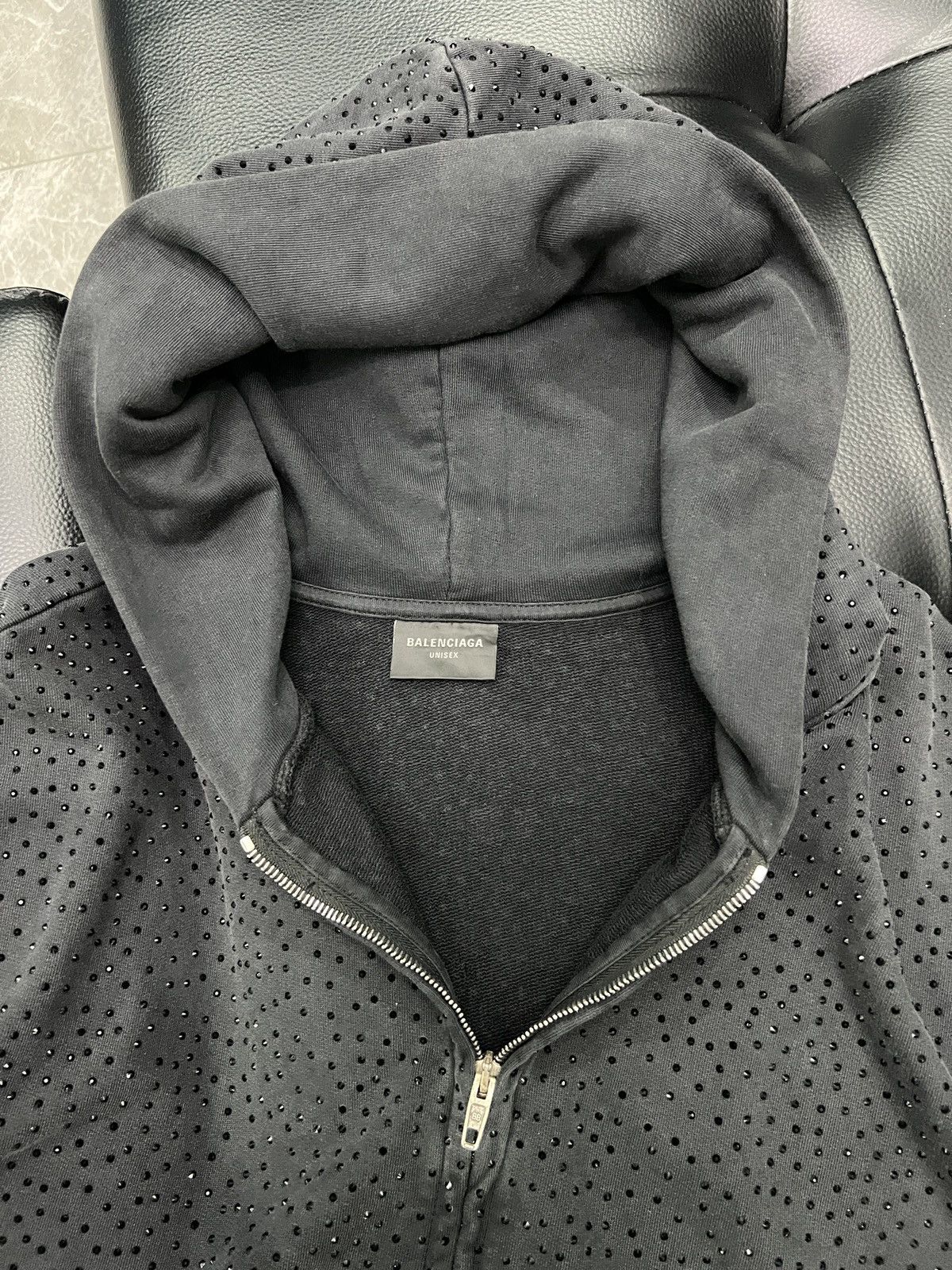 Balenciaga Balenciaga SS23 Runway “Mud” Crystal Zip Hoodie Size US M / EU 48-50 / 2 - 15 Thumbnail