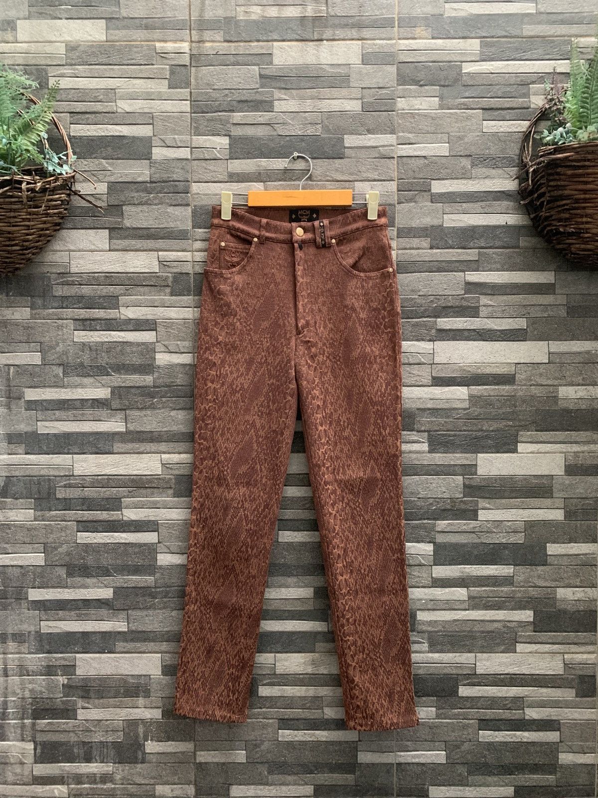 MCM Vintage MCM Jeans De Luxe Snakeskin Pants Size 30" / US 8 / IT 44 - 2 Thumbnail