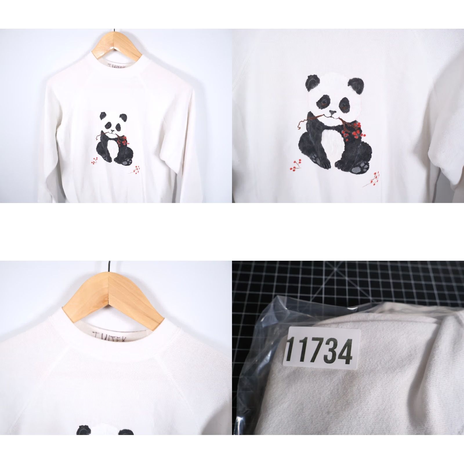 Vintage VINTAGE West Sweatshirt Women M White Raglan 80s Panda Print Pullover Crew Neck Lightweight Fleece Size M / US 6-8 / IT 42-44 - 8 Thumbnail