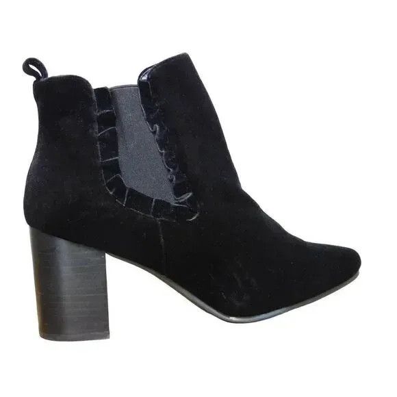 14th & Union 14th & Union Blaine Black Velvet Pointed Toe Pull-on Ankle B Size US 7.5 / IT 37.5 - 1 Thumbnail
