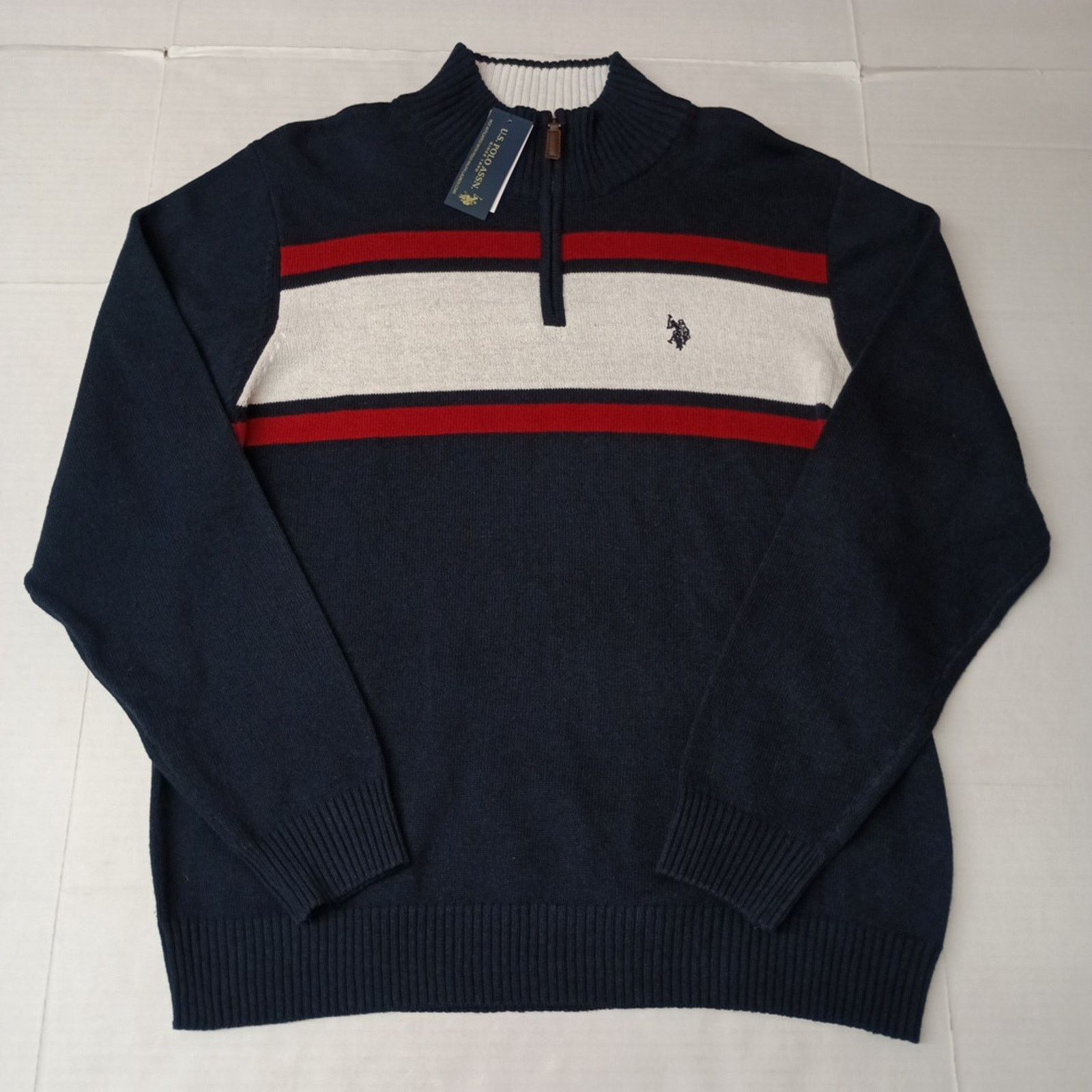 U.S. Polo Assn. U.S. Polo Assn. Sweater Men's Size XL Blue 1/4 Zip Pullover Size US XL / EU 56 / 4 - 1 Thumbnail