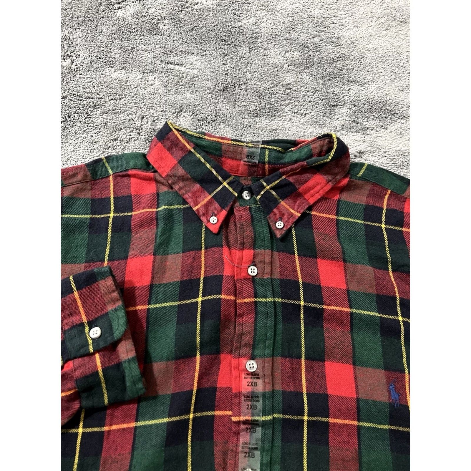 Polo Ralph Lauren Polo Ralph Lauren Flannel Shirt Mens 2XB Red Tartan Plaid Button Down Long Sleeve Size US XXL / EU 58 / 5 - 2 Thumbnail