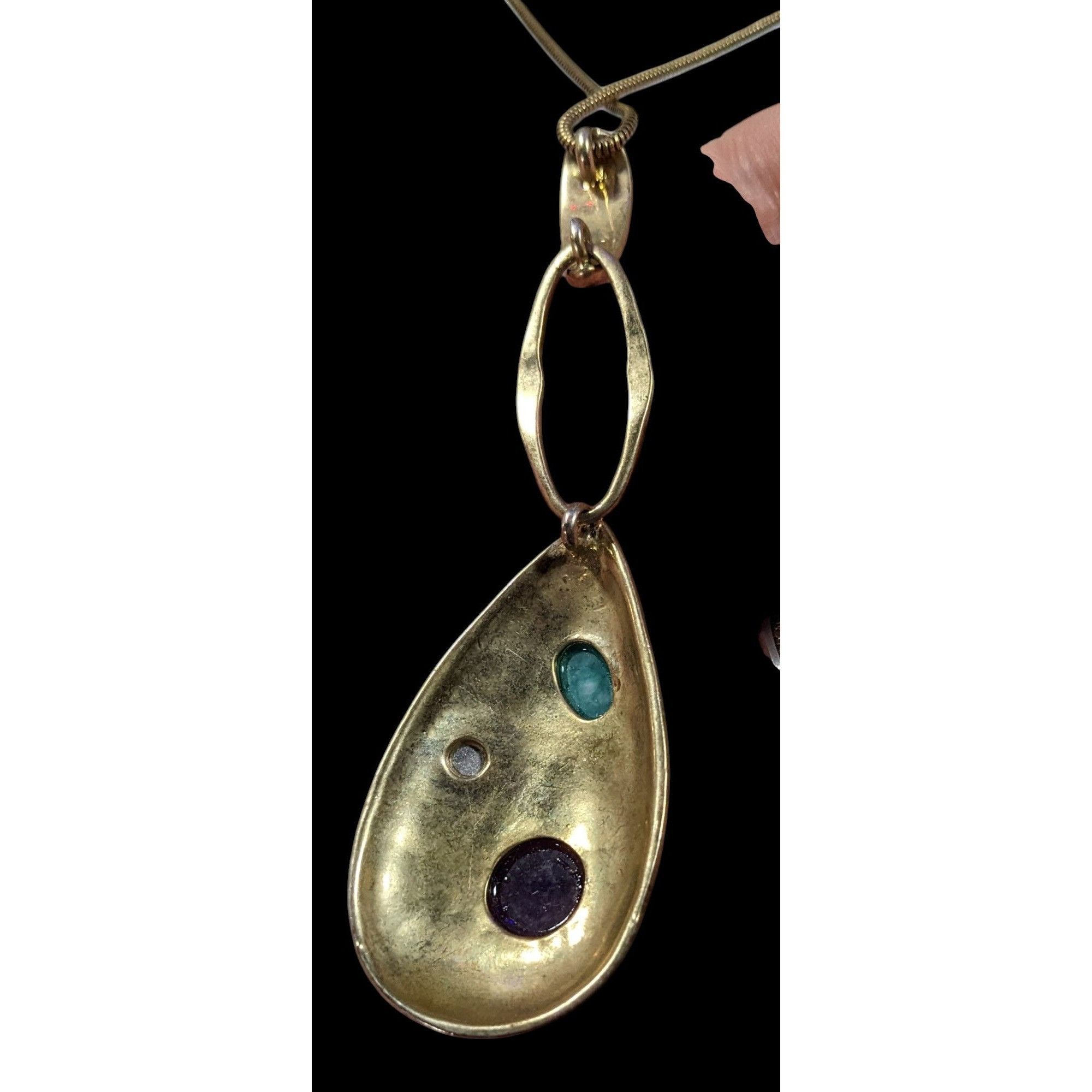 Nine West Nine West Elegant Glam Gold Tone Teardrop Gemstone Necklace Size ONE SIZE - 7 Thumbnail