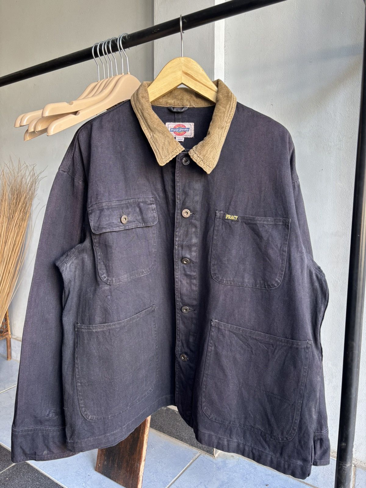 Vintage Vintage Pract Studio Chore Work Jacket Corduroy Collar | Grailed