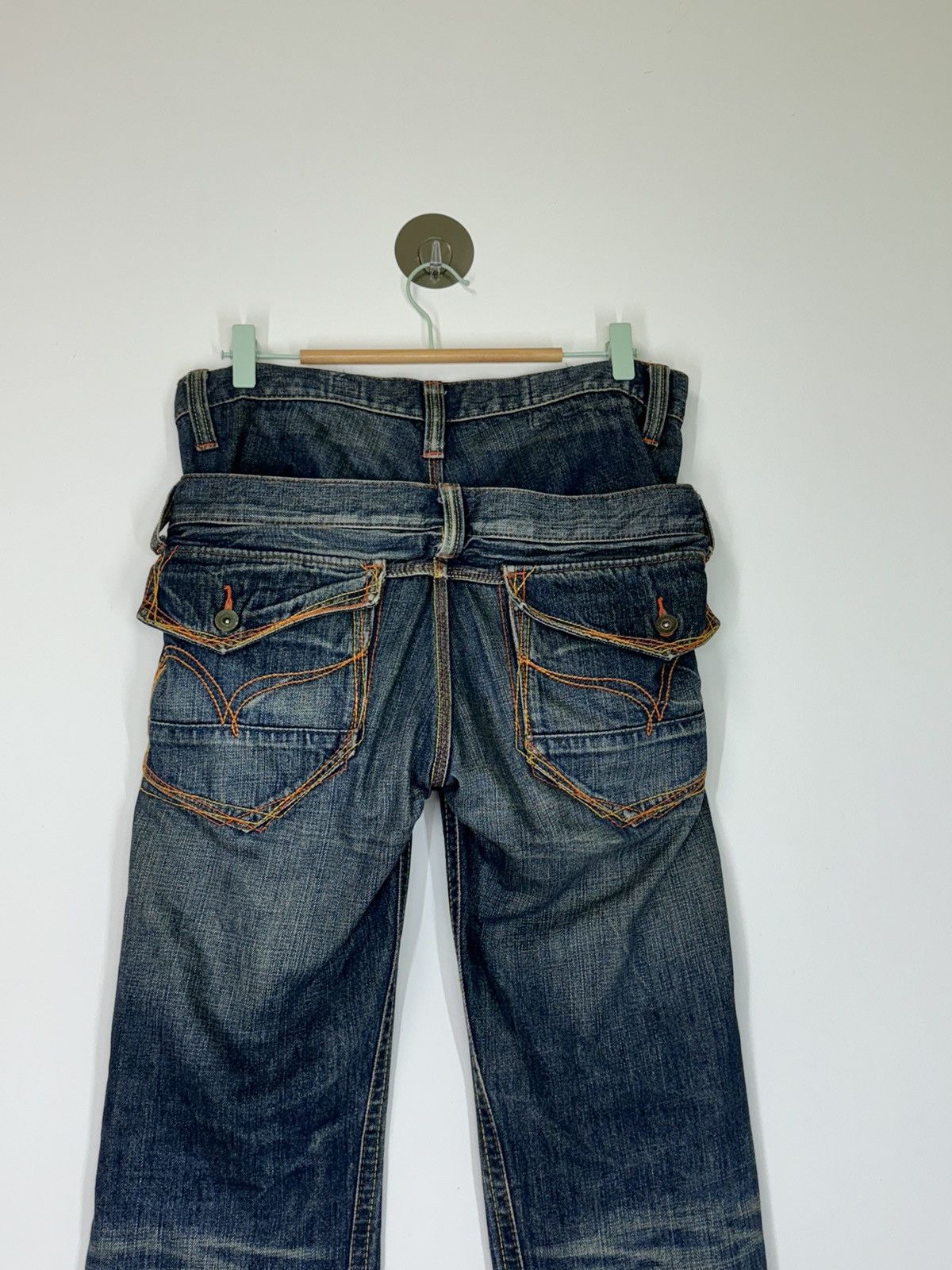 Hysteric Glamour × Japanese Brand Distressed Doube Waist Junya Watanabe Denim Jeans Size US 31 - 8 Thumbnail