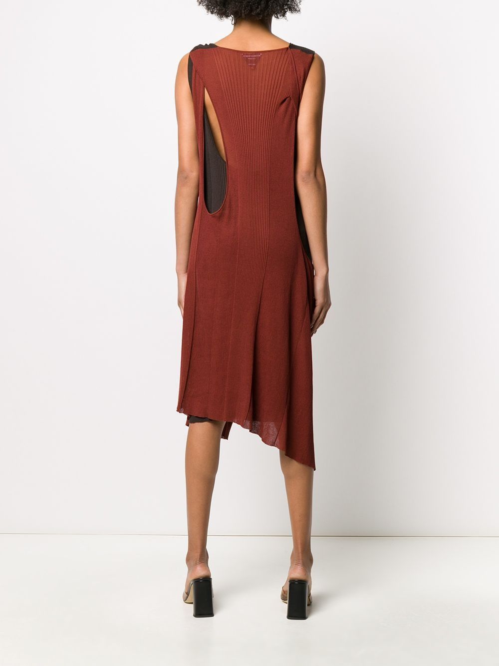 Bottega Veneta o1y0725 Midi Dress in Rust/Black Size XS / US 0-2 / IT 36-38 - 5 Thumbnail