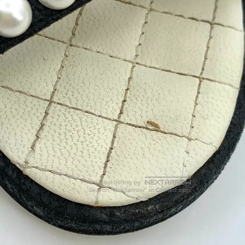 Chanel Chanel Black pearl double C decoration casual flat one-wor Size US 5 / IT 35 - 9 Thumbnail