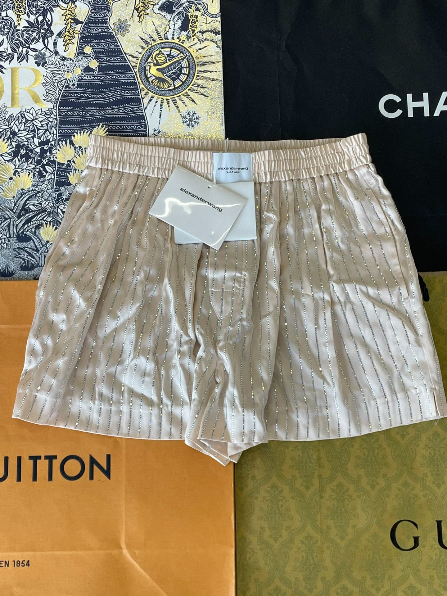 Alexander Wang Alexander Wang Pink Rhinestone Silk Shorts Size 24" / US 00 / IT 34 - 1 Thumbnail