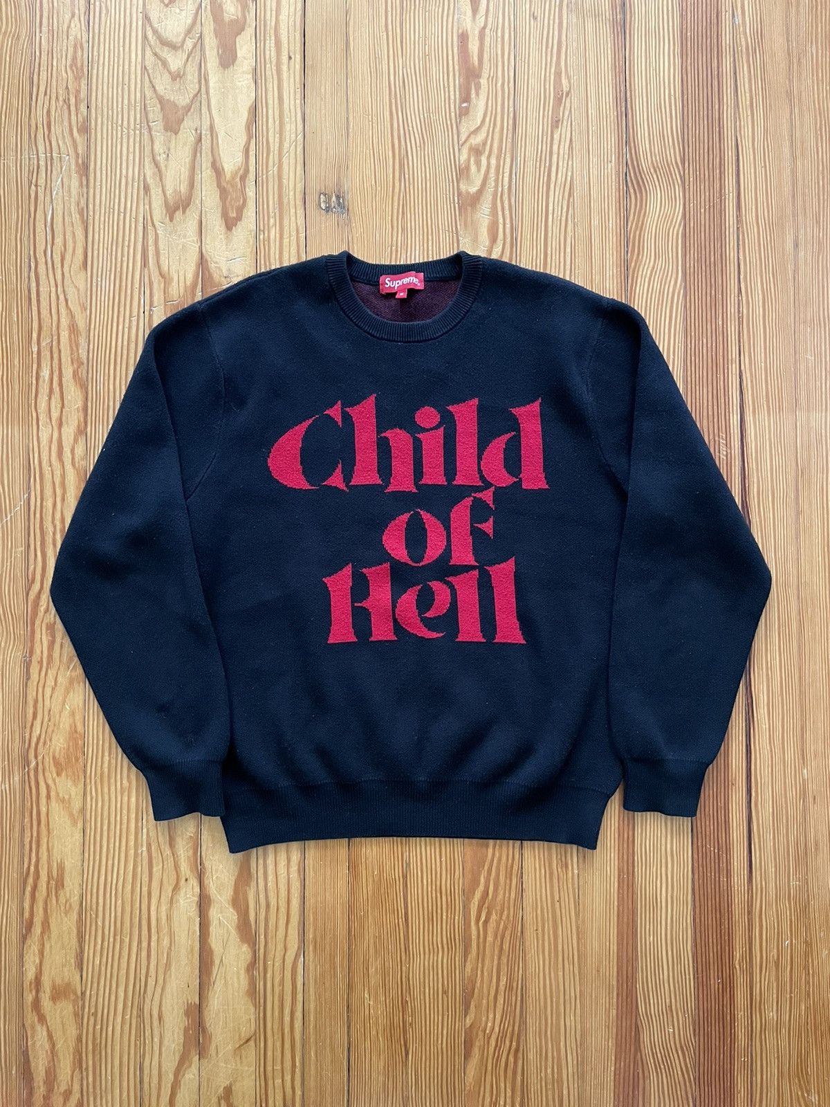 Supreme Supreme Child of Hell Knit Sweater Black FW15 | Grailed