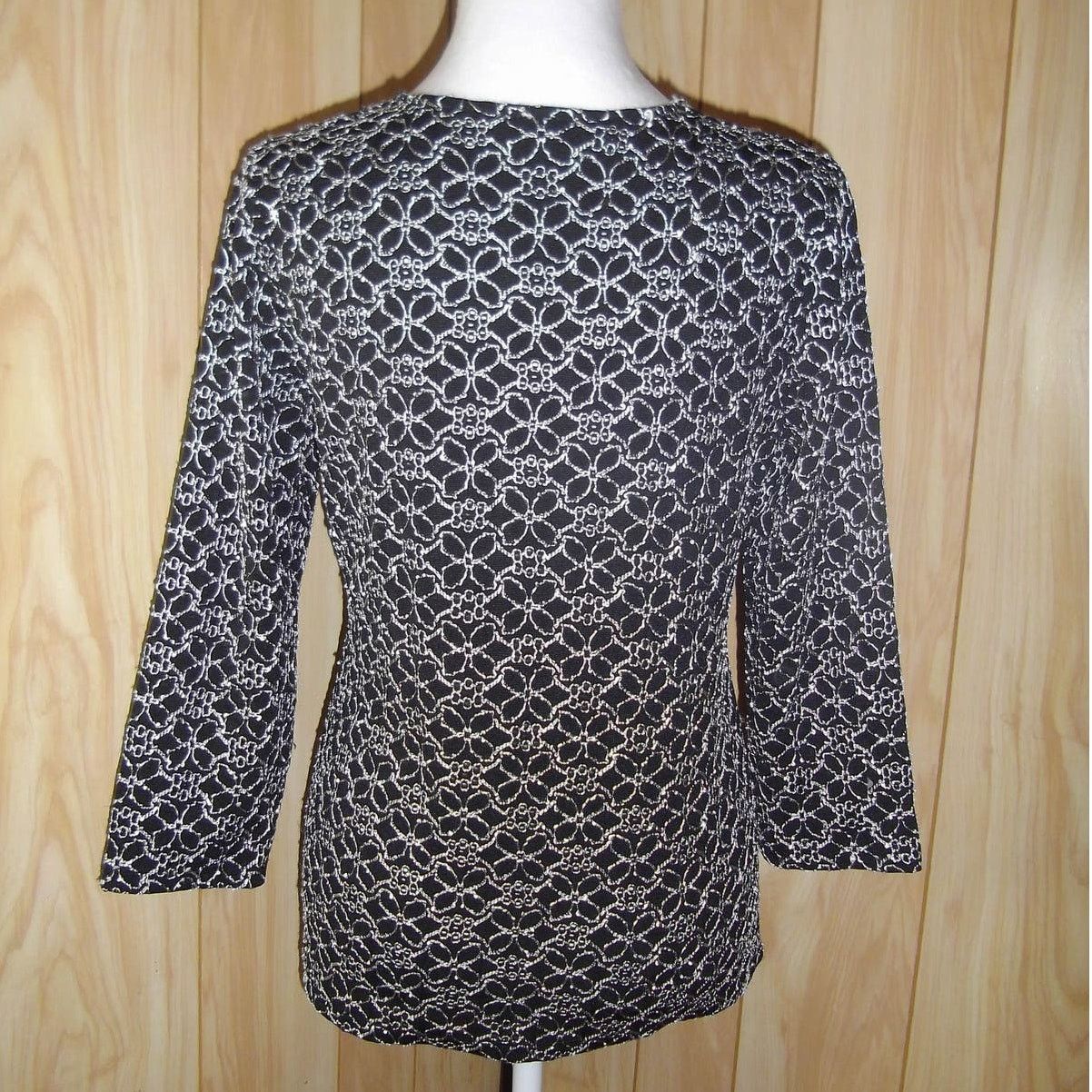 Other Josephine Chaus Vintage Black V-Neck 3/4 Sleeve Top S Size S / US 4 / IT 40 - 2 Thumbnail