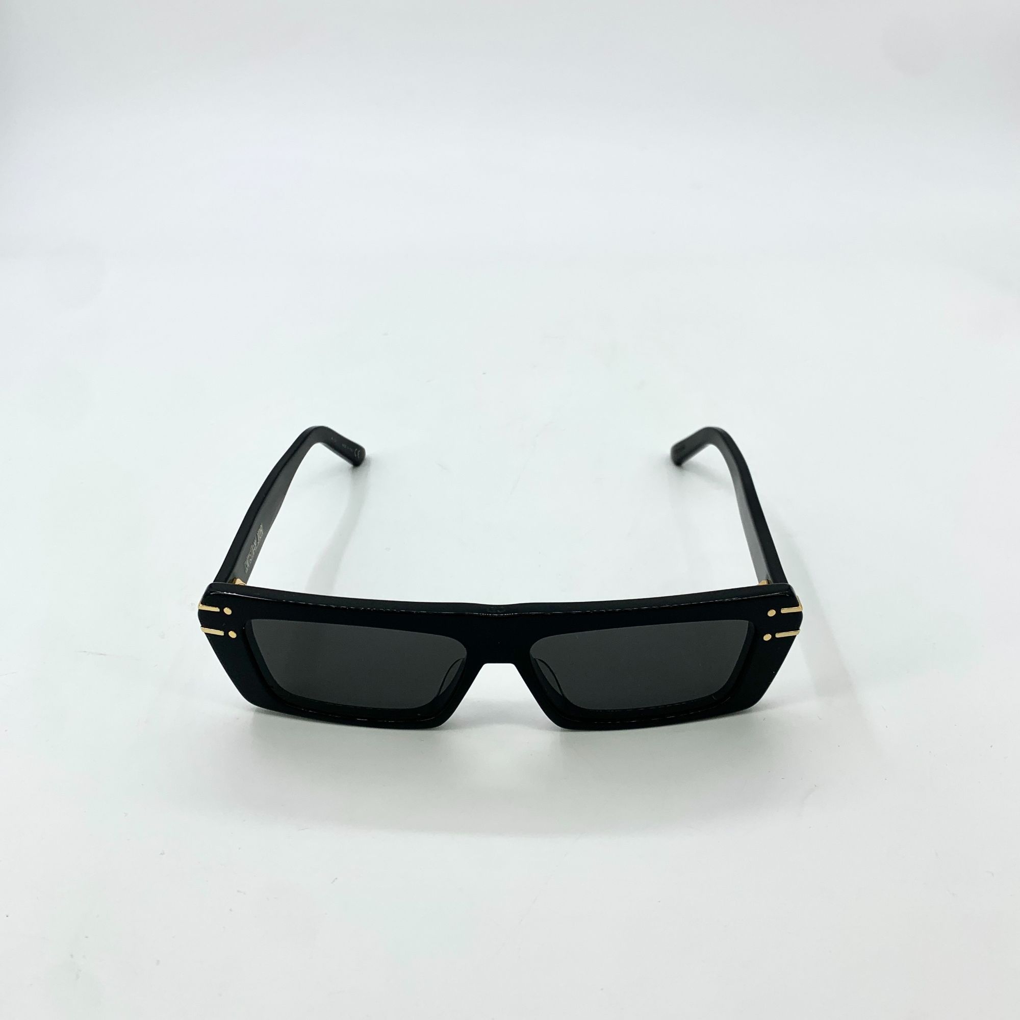Dior Christian Dior Black & Gold Rectangular Sunglasses With Case Size ONE SIZE - 5 Thumbnail