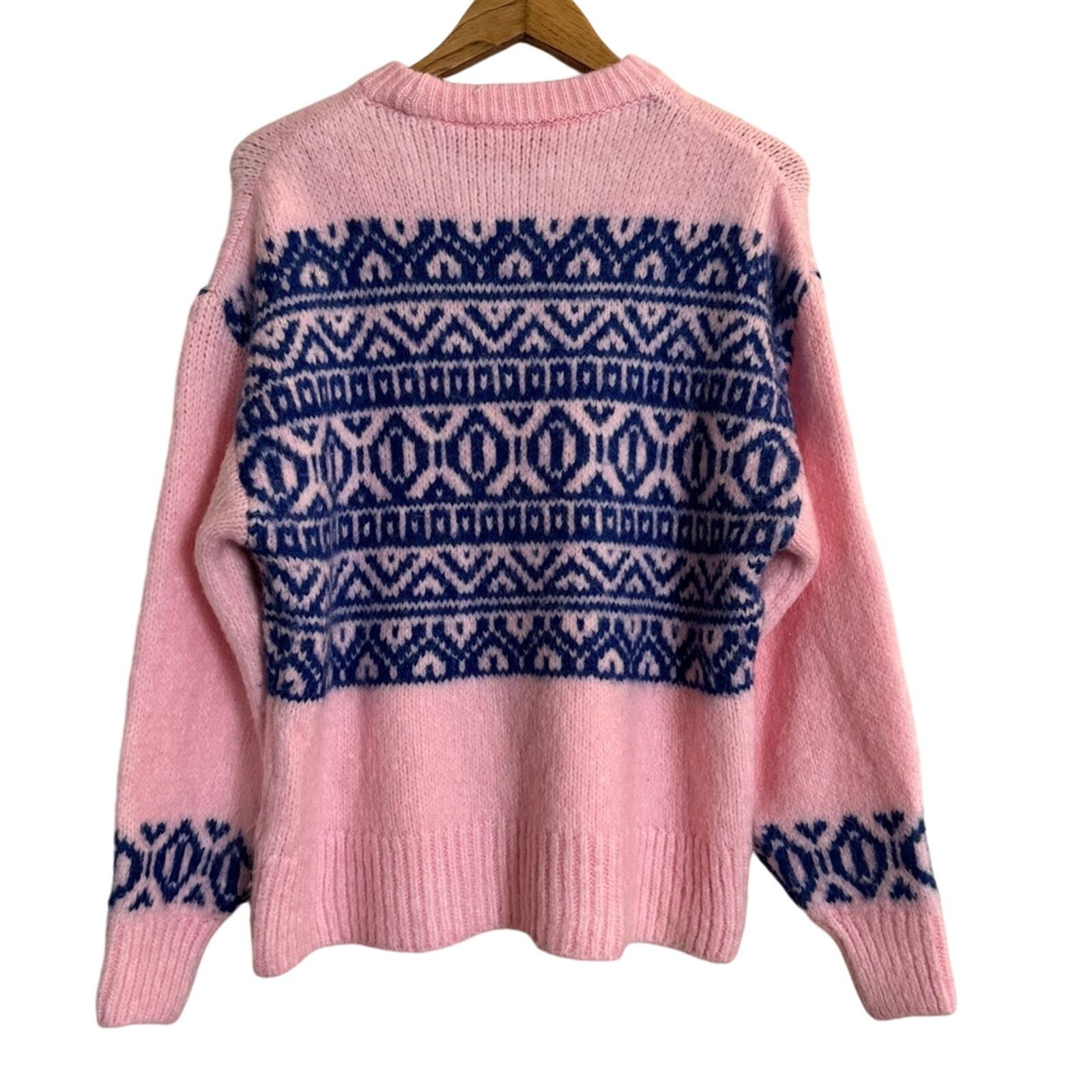 Zara Zara Knit Jacquard Oversized Sweater Pink Blue Size M Size M / US 6-8 / IT 42-44 - 2 Thumbnail