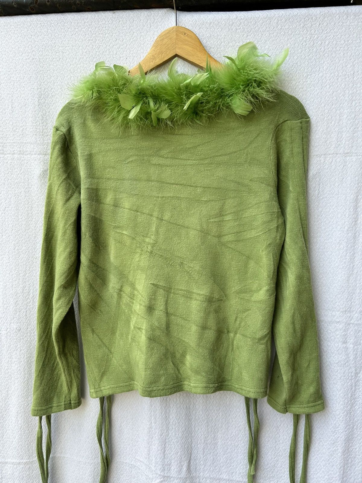 If Six Was Nine × Japanese Brand 💸BINDINGOFFER💸Japanese knit tomomi fur collar green style Size US S / EU 44-46 / 1 - 2 Thumbnail
