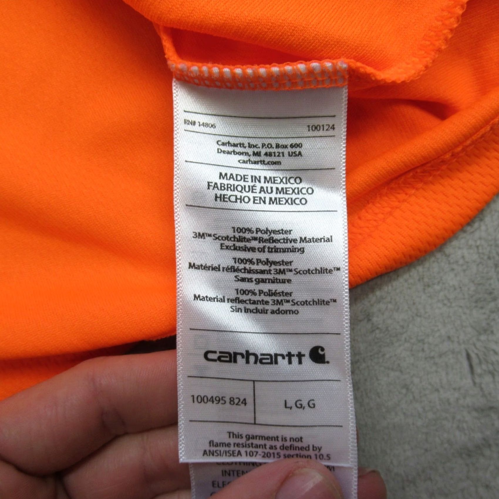 Carhartt Carhartt Shirt Men Large Orange HighVis Reflective Safety Work Pocket RelaxForce Size US L / EU 52-54 / 3 - 3 Thumbnail