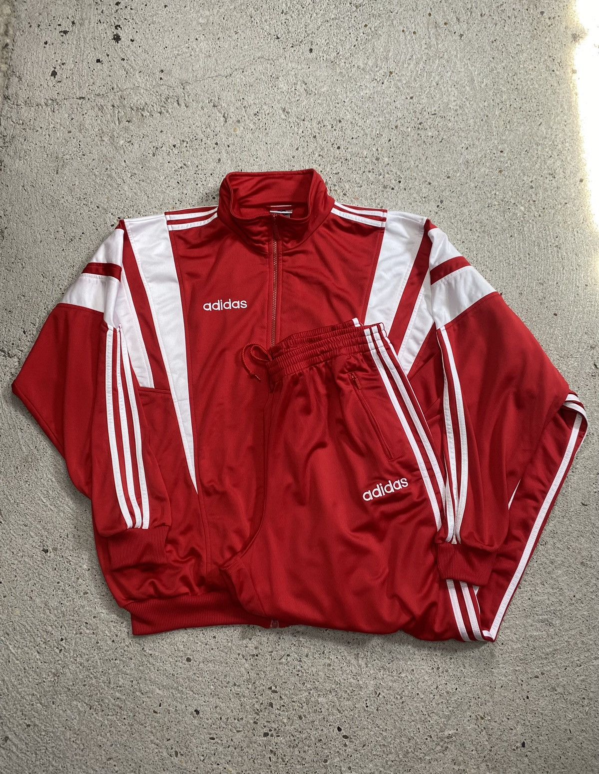 Adidas Adidas vintage tracksuit set red 90s Size US XXL / EU 58 / 5 - 1 Thumbnail
