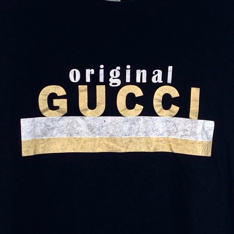 Gucci Gucci Black logo letter print cotton round-neck short-slee Size US M / EU 48-50 / 2 - 4 Thumbnail
