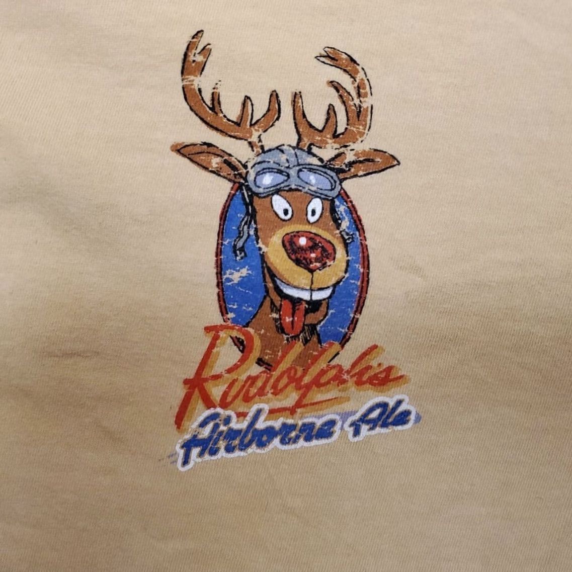 Vintage VINTAGE Crazy Shirts Mens L Beer Dyed Rudolph Airborne Ale Big Elf Brewery Christmas Shirt Size US L / EU 52-54 / 3 - 5 Thumbnail