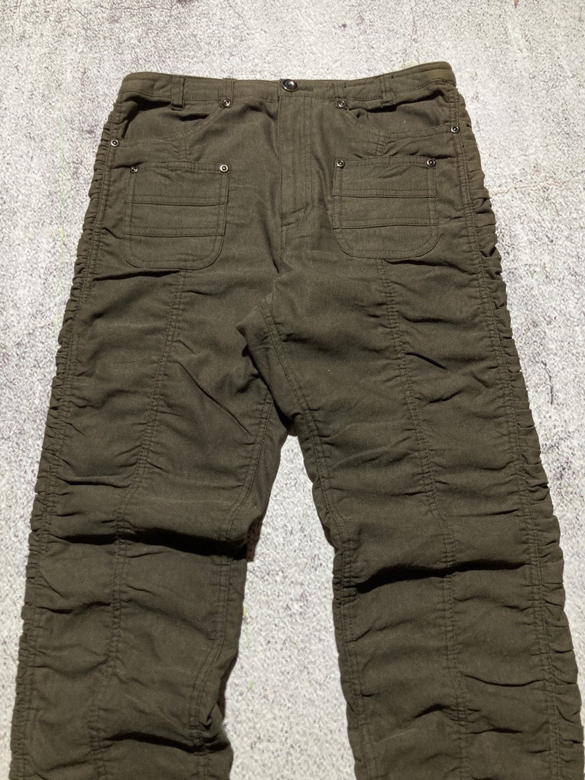 Japanese Brand 2000s Japanese Brand Ruched Pants Punk Lgb Style Green Army Size US 26 / EU 42 - 2 Thumbnail