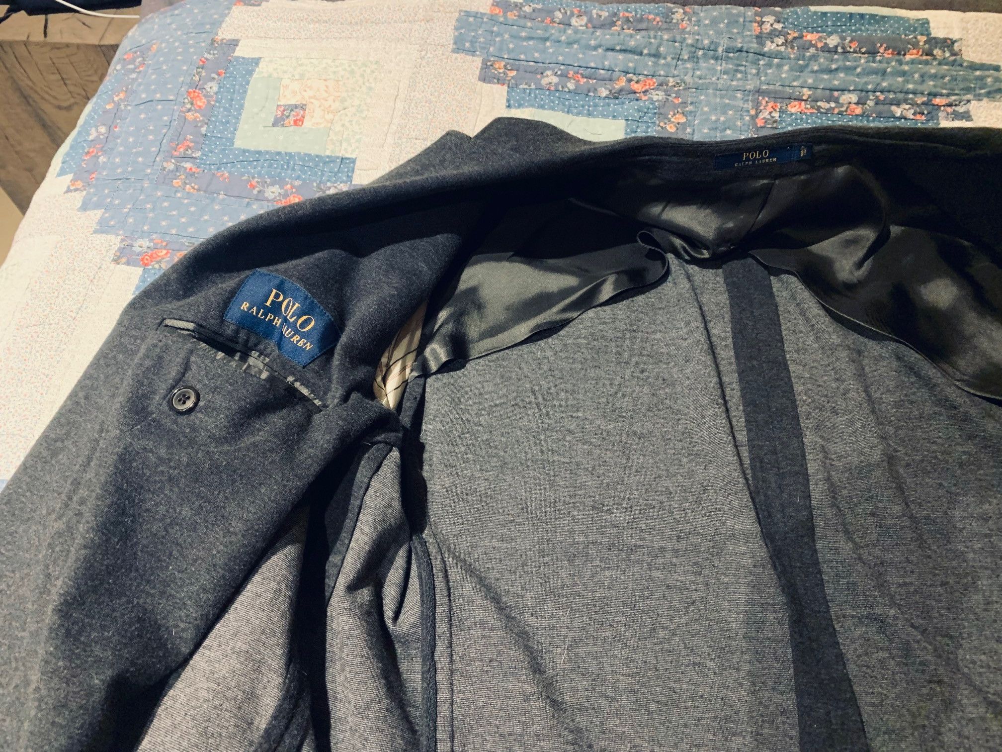 Polo Ralph Lauren Dark Gray Stretchy Cotton/Ploy Fabric Blazer Size 42R - 6 Thumbnail